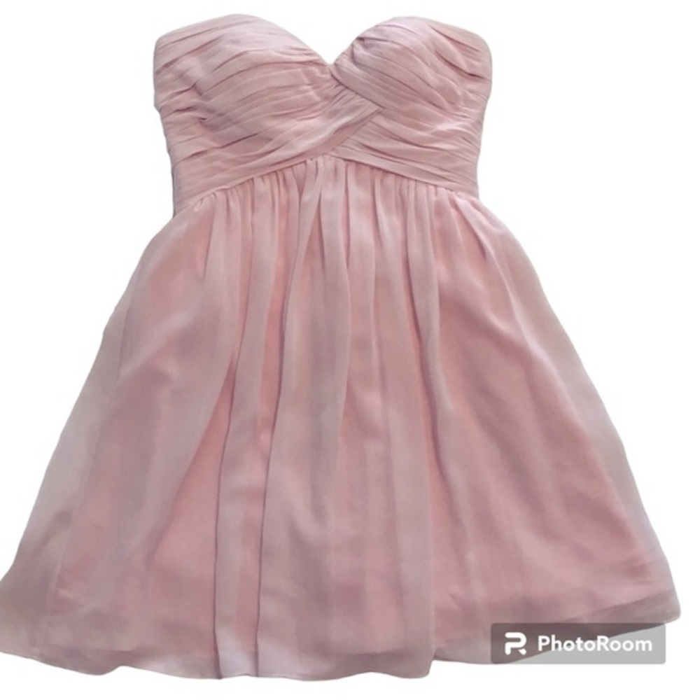 Bill Levkoff Blush Pink Strapless Ruched Sweetheart Neckline Homecoming Sz 5